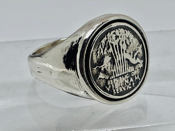 Vietnam Campaign Medal Ring, Sterling Silver