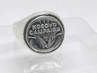 Kosovo Campaign Ring, Sterling Silver