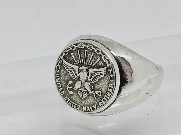 20 Year Retirement Ring, Navy, Sterling Silver