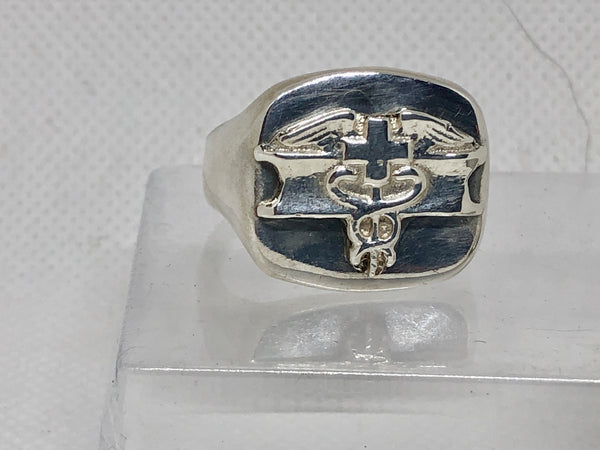 Combat Medic Ring, Sterling Silver