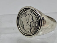 Iraq Campaign Medal Ring, Sterling Silver